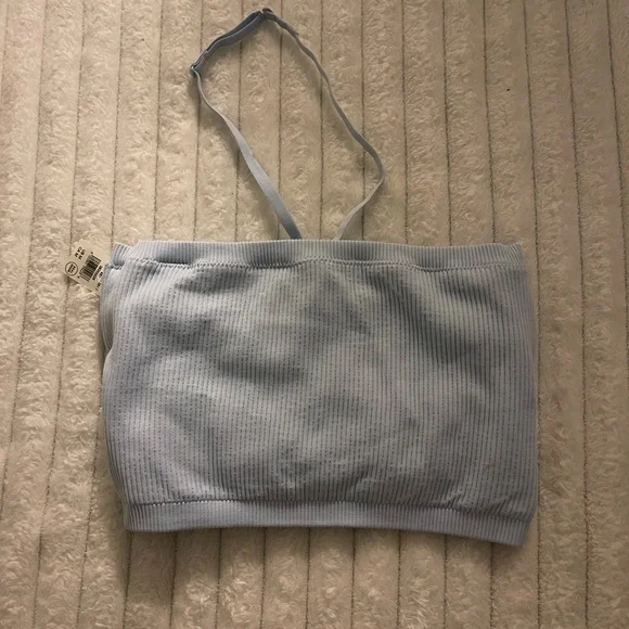 Light Blue Ribbed Women's Top - Picture 5 of 5